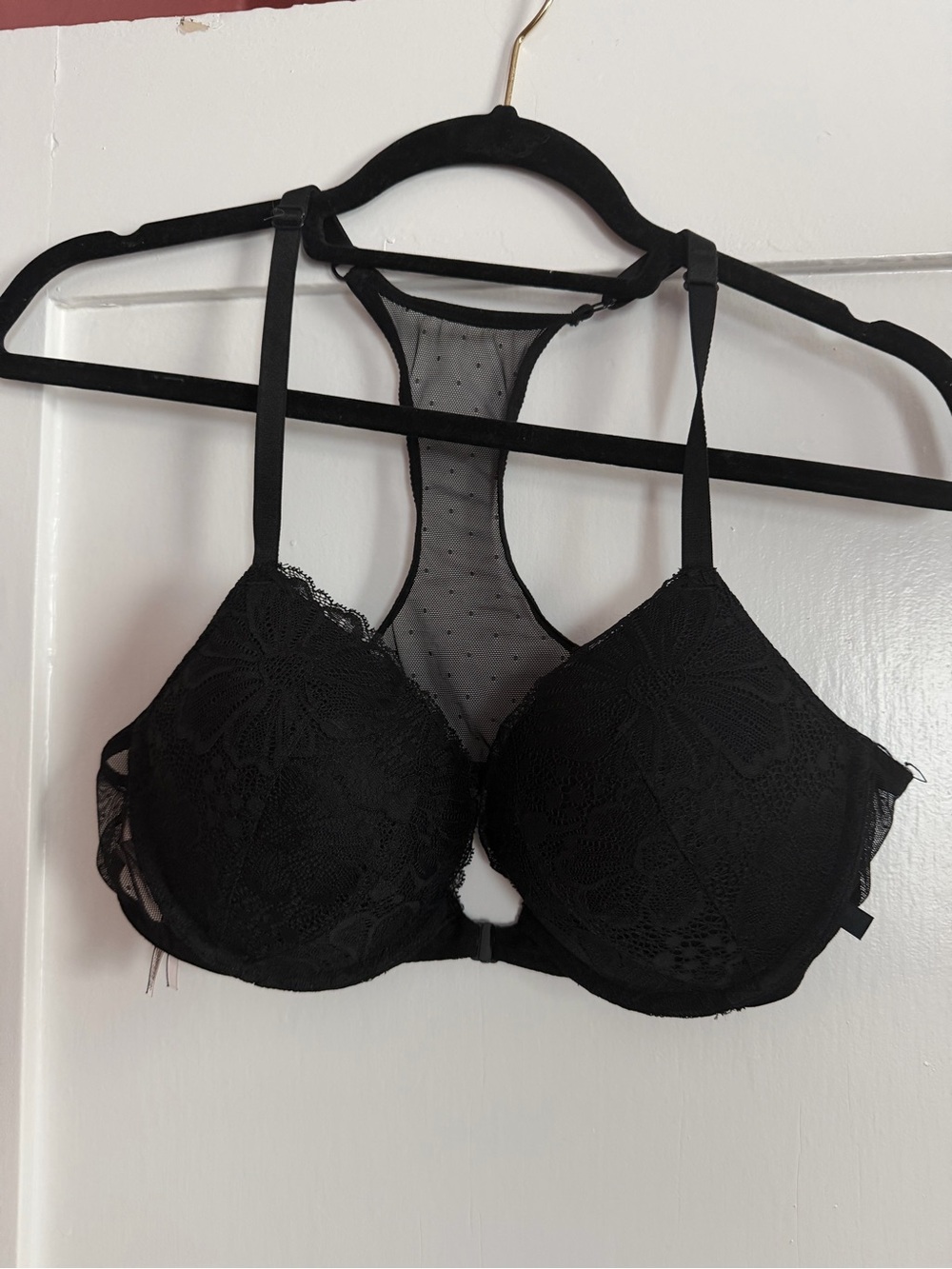 Victoria's Secret Black Lace Racerback Push-Up Bra